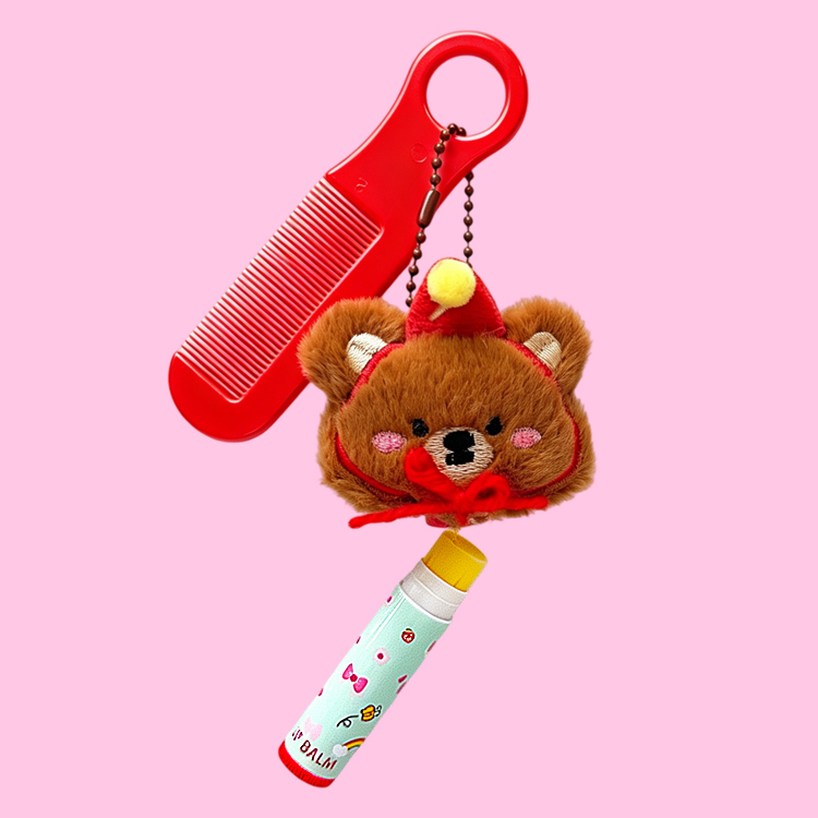 Juego de bálsamo labial y peine de bolsillo para niños