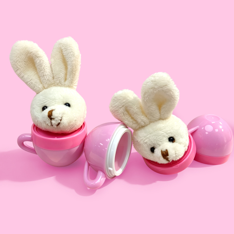 Brillo de labios de muñeca de conejo de peluche