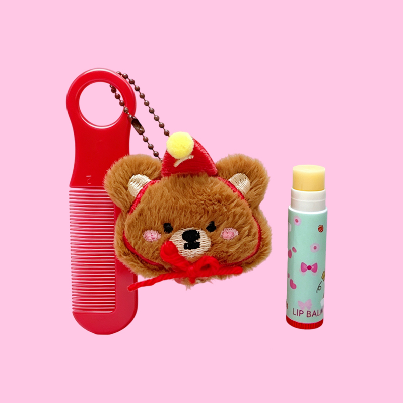 Juego de bálsamo labial y peine de bolsillo para niños