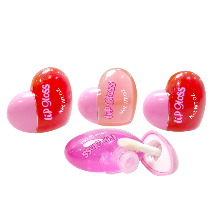 Forma de corazón hidratizar color amor lip gloss 3pcs set