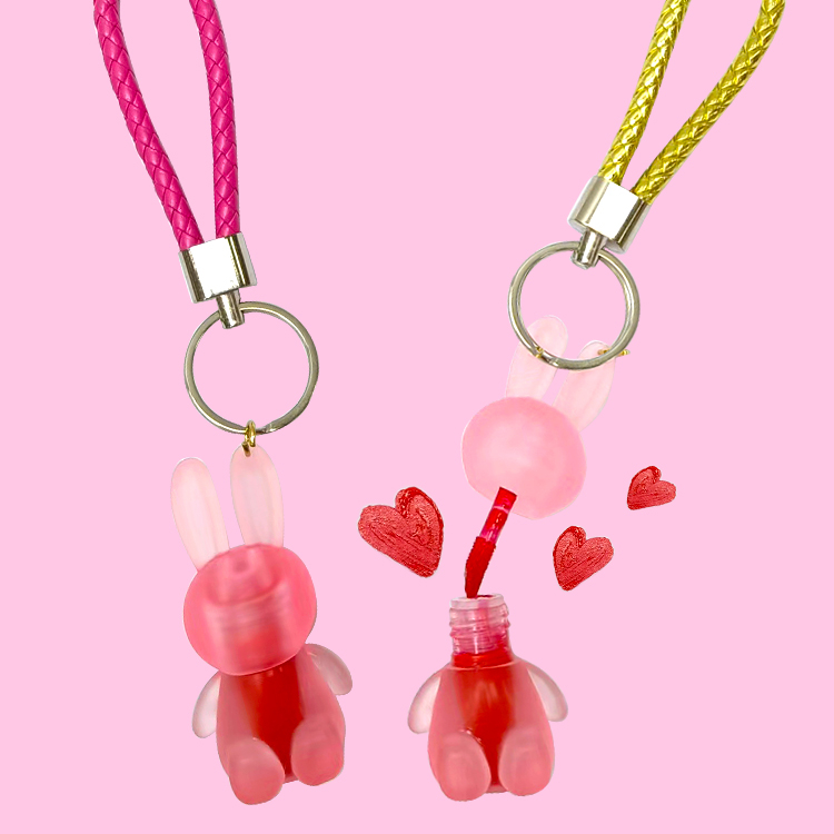 Cadena de llave Rabbit Animal Shape Lip GlossC2160-1