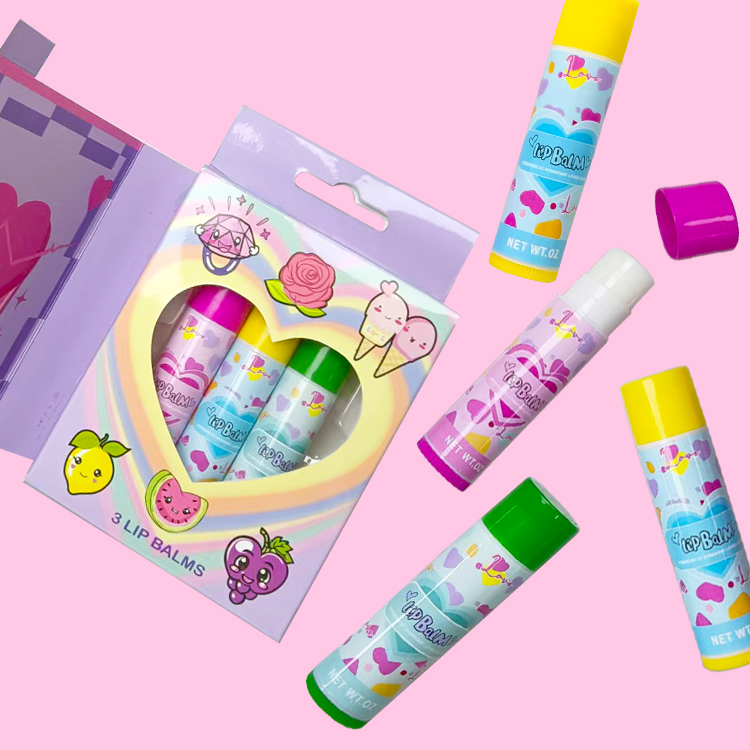 Balm de chapstick Hidratante Color Lip Balm 3pcs/Set Tipo C2131