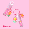 Cadena de llave rosa Color de labios hidratante insidioso