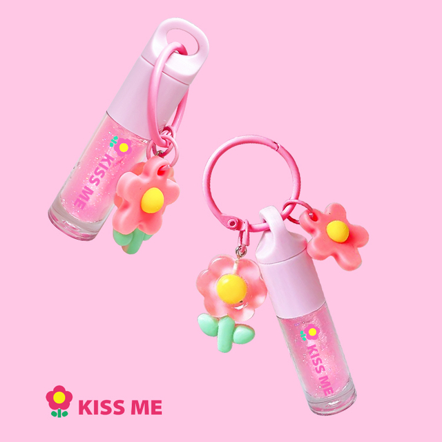 Cadena de llave rosa Color de labios hidratante insidioso