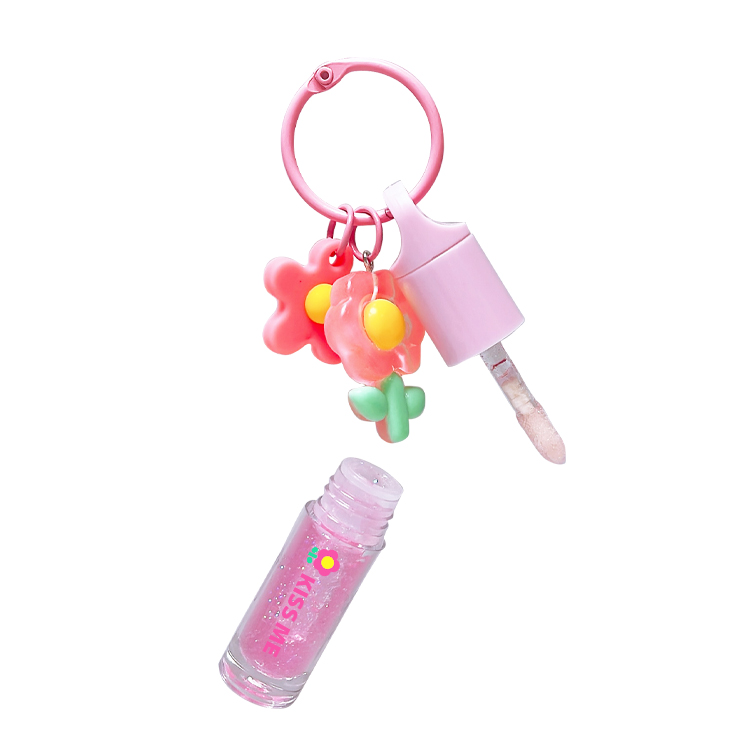 Cadena de llave rosa Color de labios hidratante insidioso