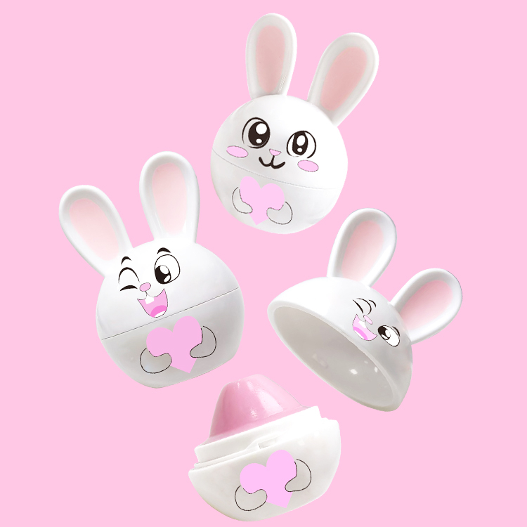 Lindo coneño con forma de animal frutal bálsamo labial vegano