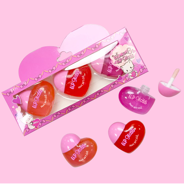 Color húmedo en forma de corazón Love Lip Gloss 3pcs set