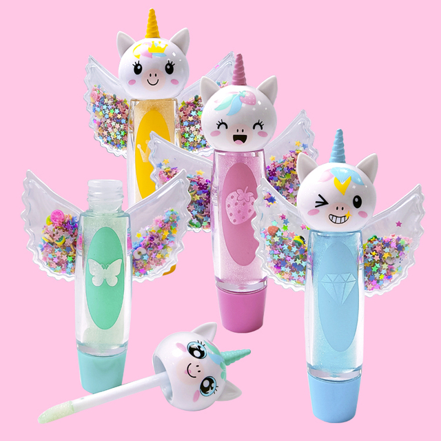 Unicornio hidratante lindo bálsamo labial colorido C2150-3 con alas