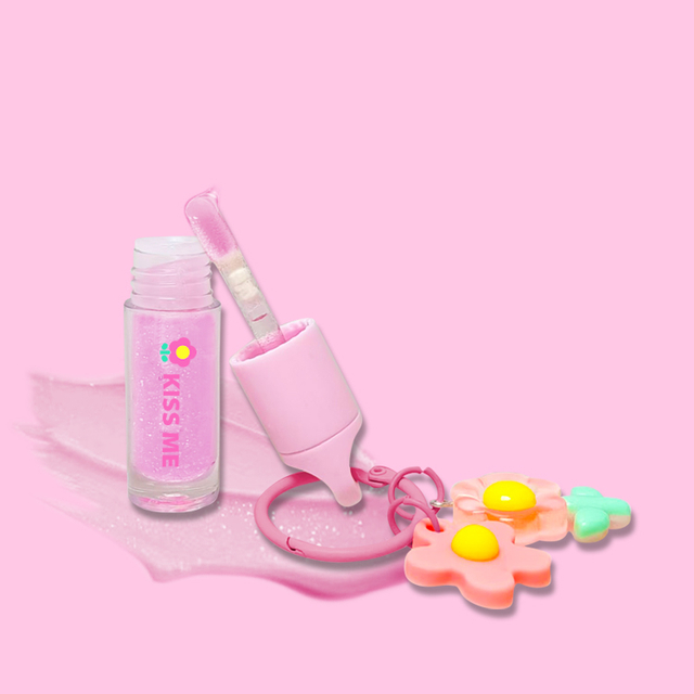 Cadena de llave rosa Color de labios hidratante insidioso