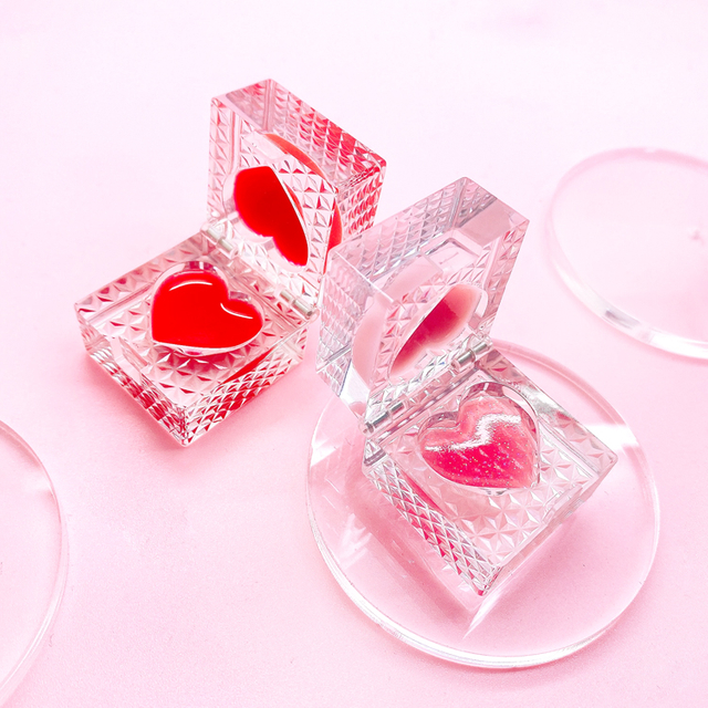 Barra de labios bicolor en forma de corazón de cristal de hielo C1108-1