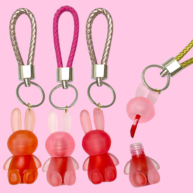 Keychain Rabbit Animal Shape Lip GlossC2160-1