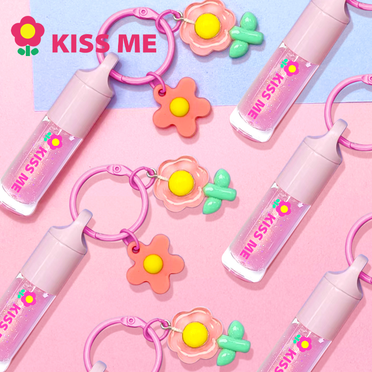 Cadena de llave rosa Color de labios hidratante insidioso
