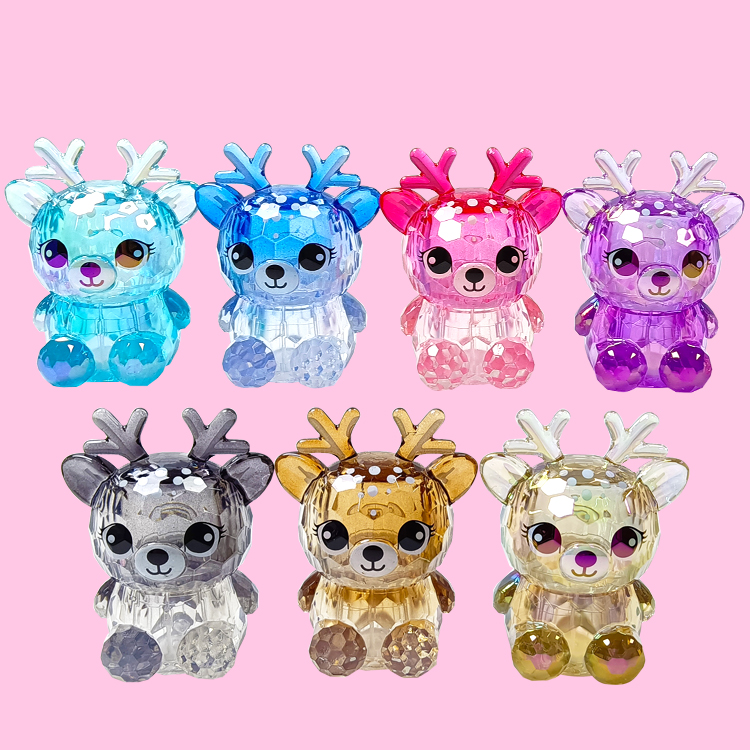 Forma de animal de alces con cara de diamante hidratan el modelo de bálsamo labial colorido C5606